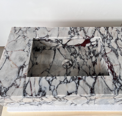 HANDCRAFTED CUSTOM CALACATTA VIOLA MARBLE SINK (NS-200)