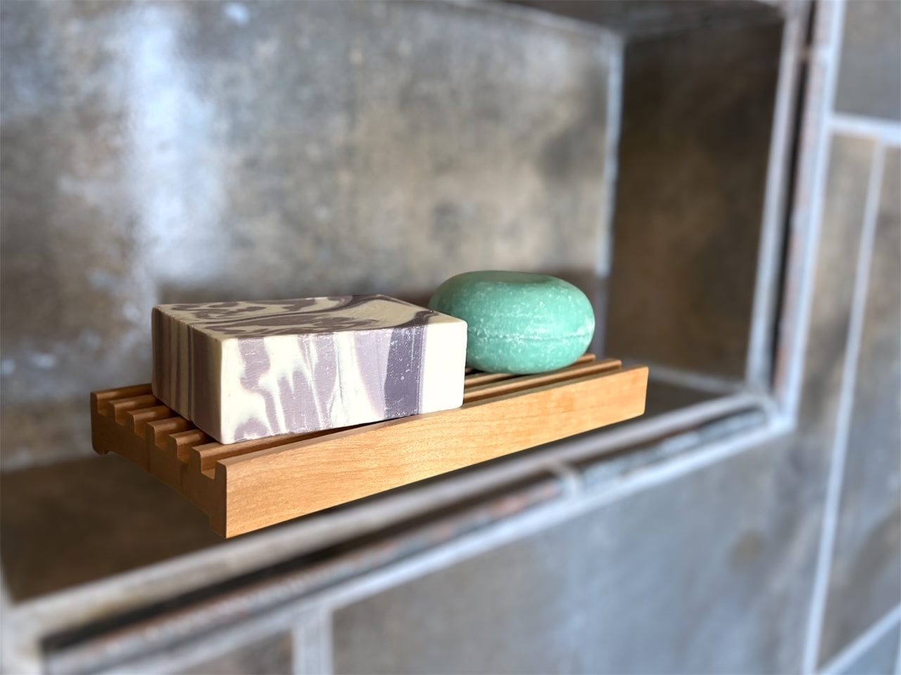 8" Alder Battlement Style Soap Dish