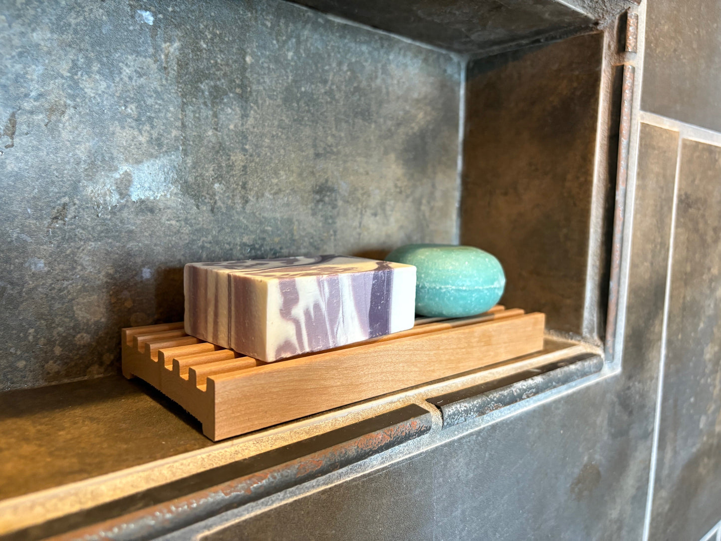 8" Alder Battlement Style Soap Dish