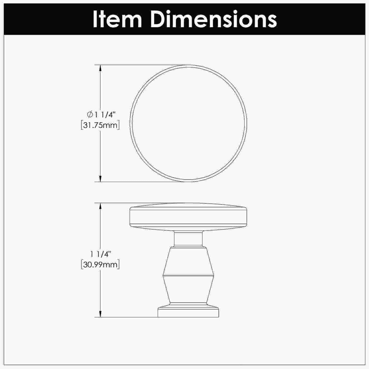 1-1/4 Inch Diameter Anders Round Knob