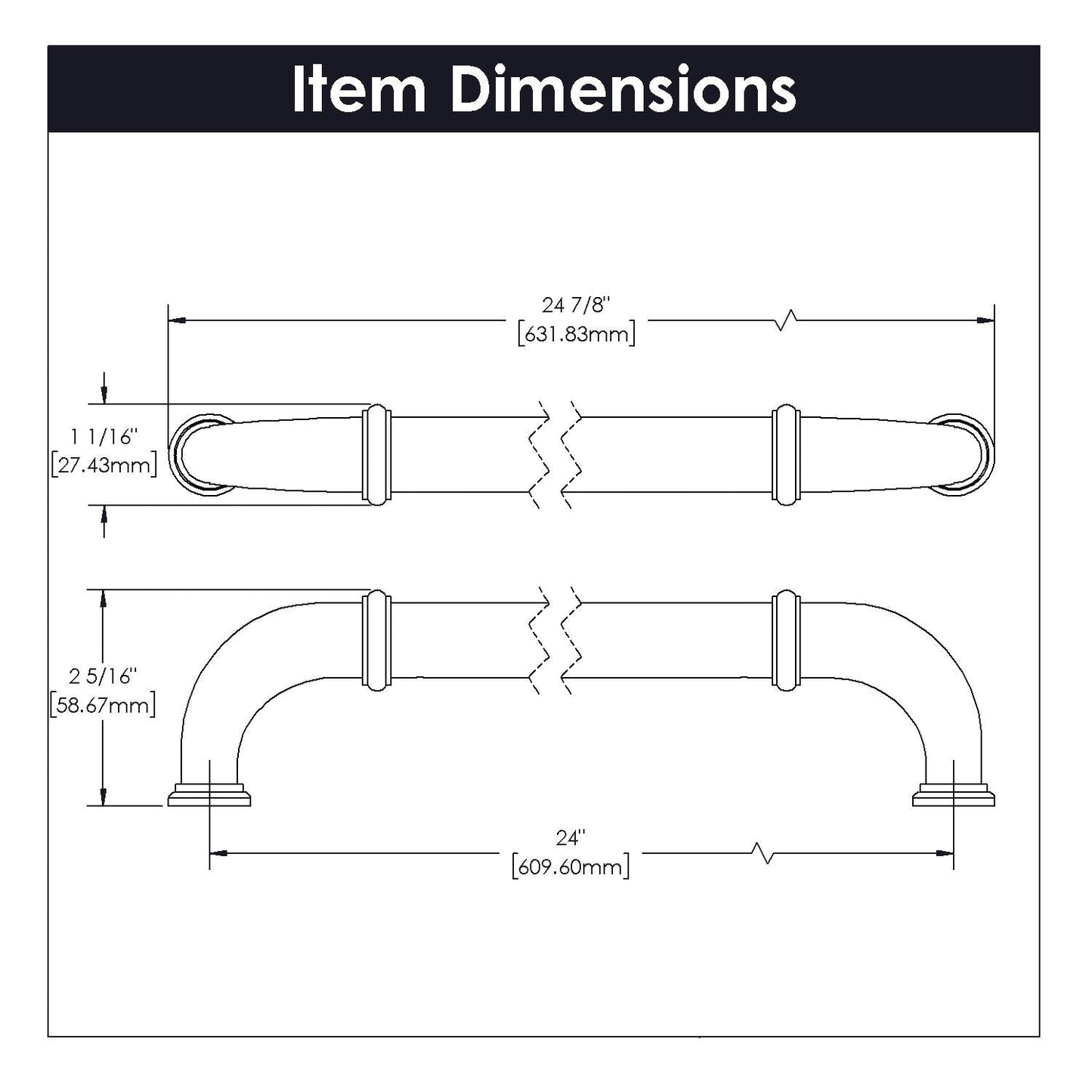24 Inch Center to Center Cottage Appliance Pull