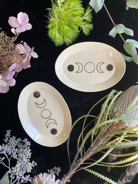 Moon Phase Ceramic Offering Plates and Dinnerware