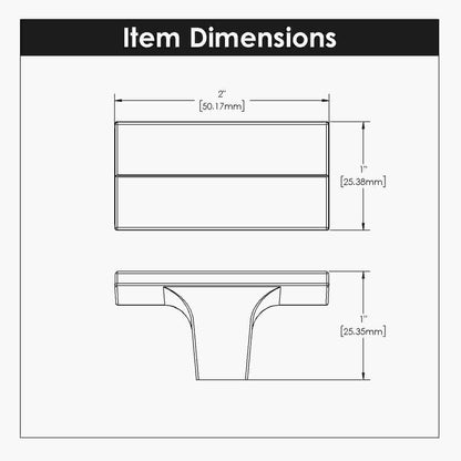 2 Inch x 1 Inch Avenue Rectangular Knob