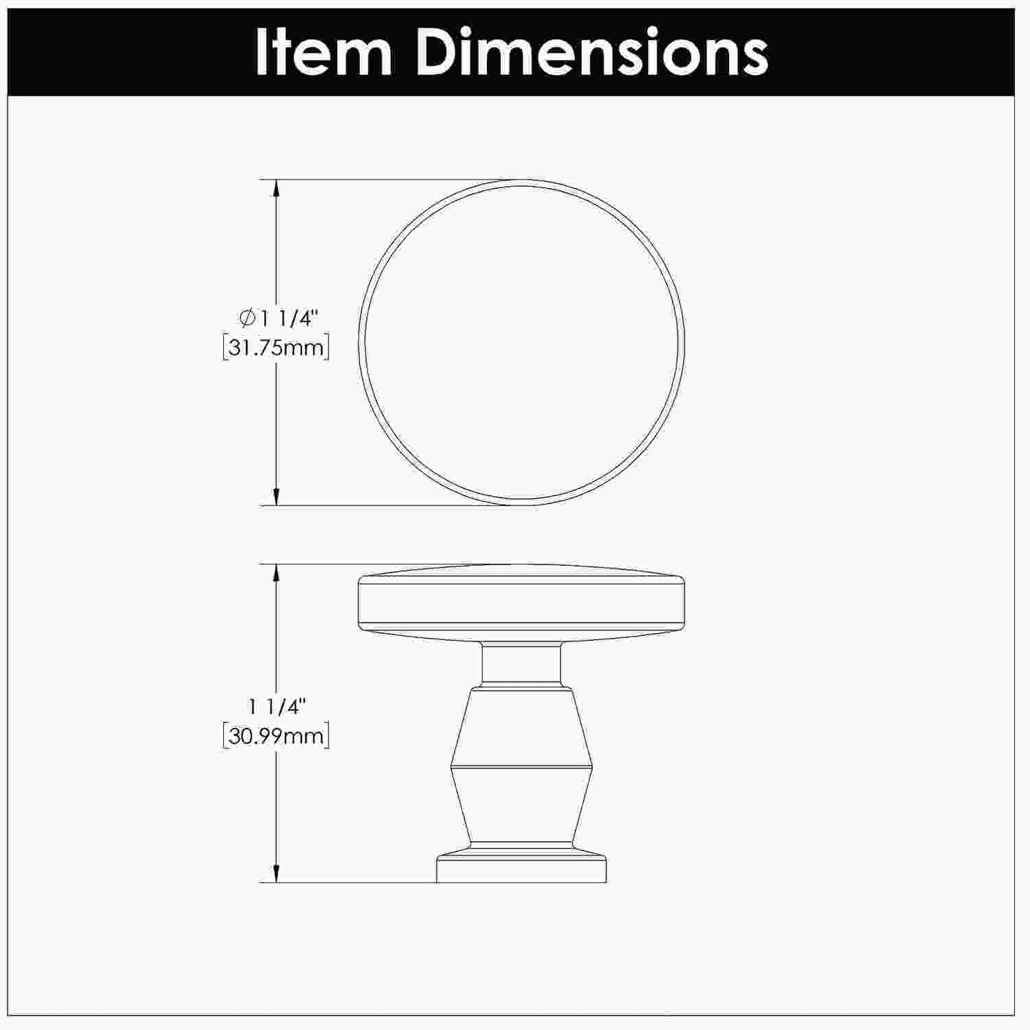 1-1/4 Inch Diameter Anders Round Knob