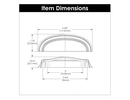 3 Inch & 3-3/4 Inch (96mm) Center to Center American Diner Cup Pull