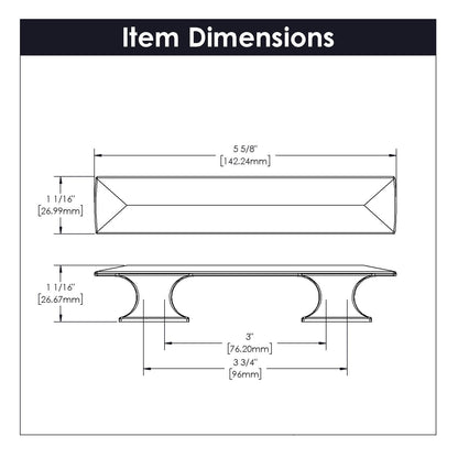 3 & 3-3/4 Inch (96mm) Bungalow Pull