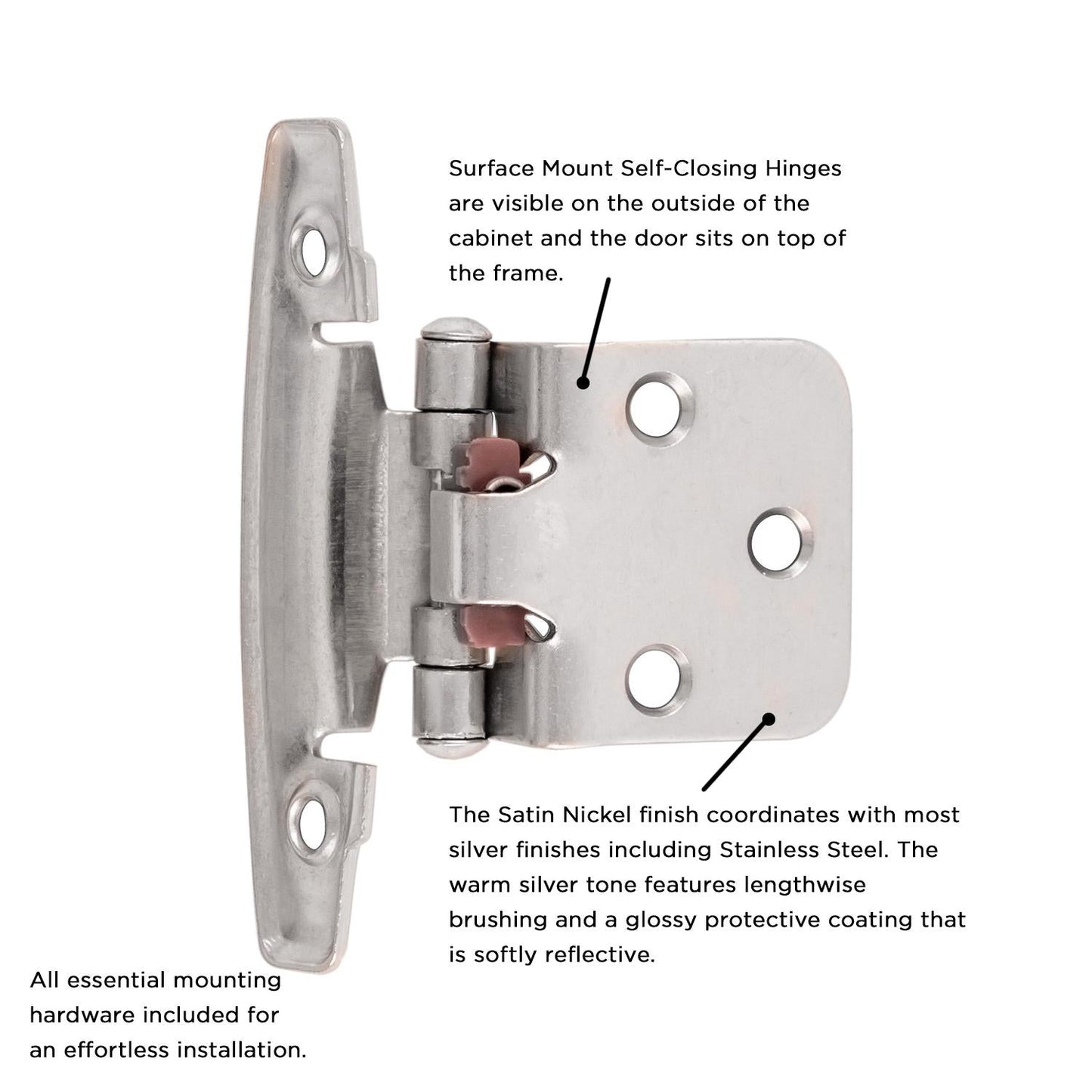 Surface Self-Closing Hinge