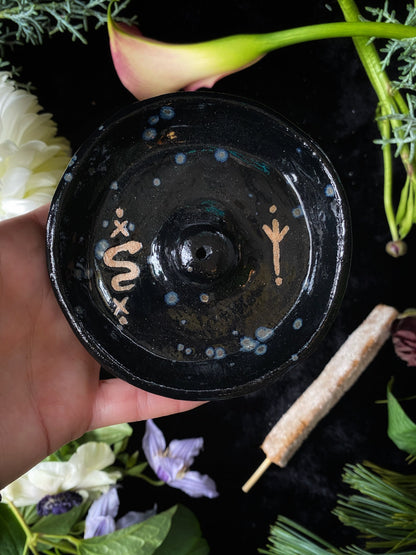 Snake & Runic Ceramic Incense Dishes