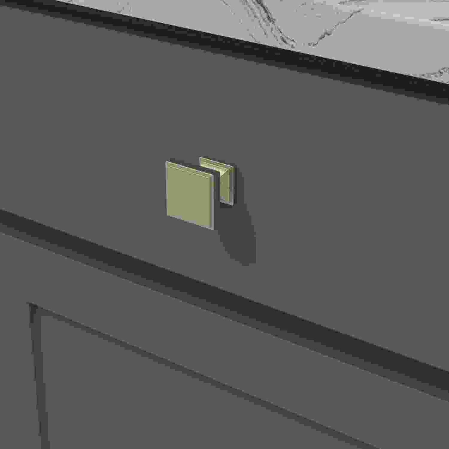 1-3/8 Inch Square Brownstone Square Knob