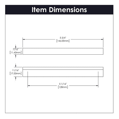 5-1/16 Inch (128mm) Center to Center Streamline Pull