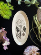 Black Sgraffito Datura Ceramic Offering Plates