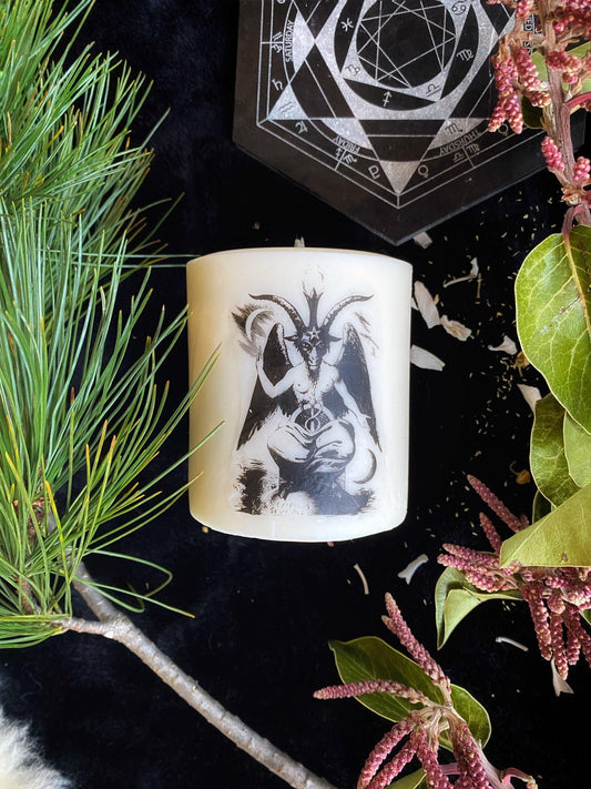 Dedication Ritual Art Pillar Candles - White Vegan Soy