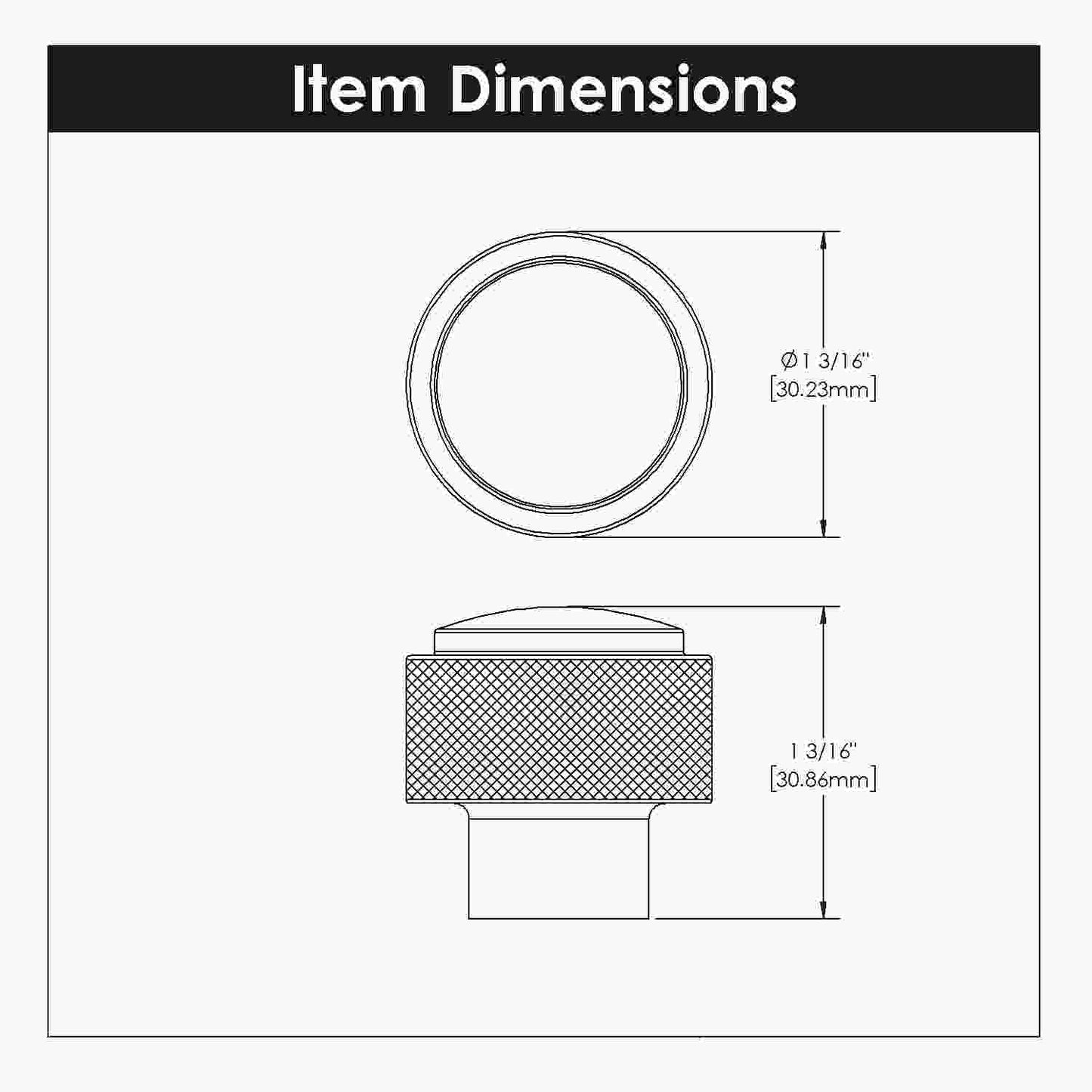 1-3/16 Inch Diameter Verge Round Knob
