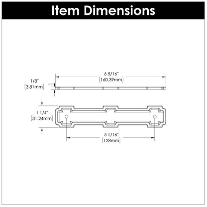 5-1/16 Inch (128mm) Center to Center Coventry Pull Backplate