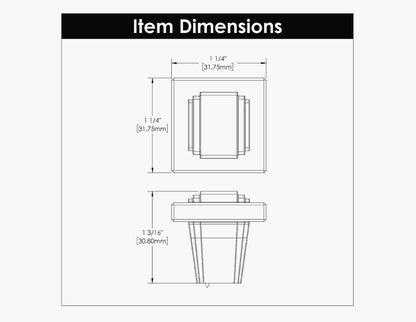 1-1/4 Inch Square Belleclaire Square Knob