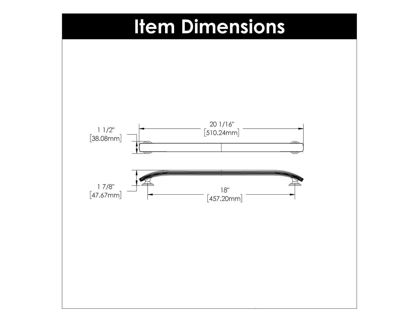 18 Inch Center to Center American Diner Appliance Pull