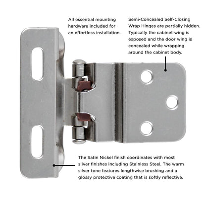 Self-Closing Semi-Concealed Hinge