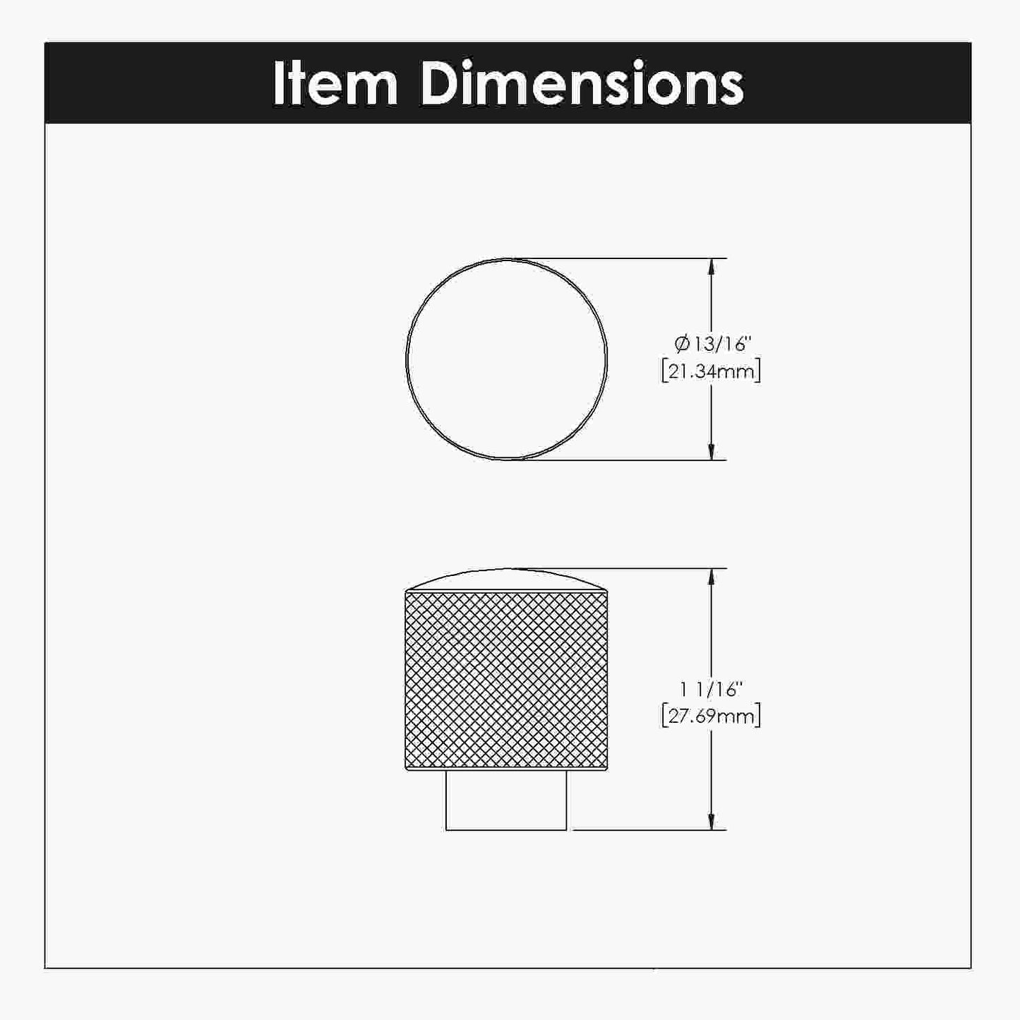 7/8 Inch Diameter Verge Round Knob