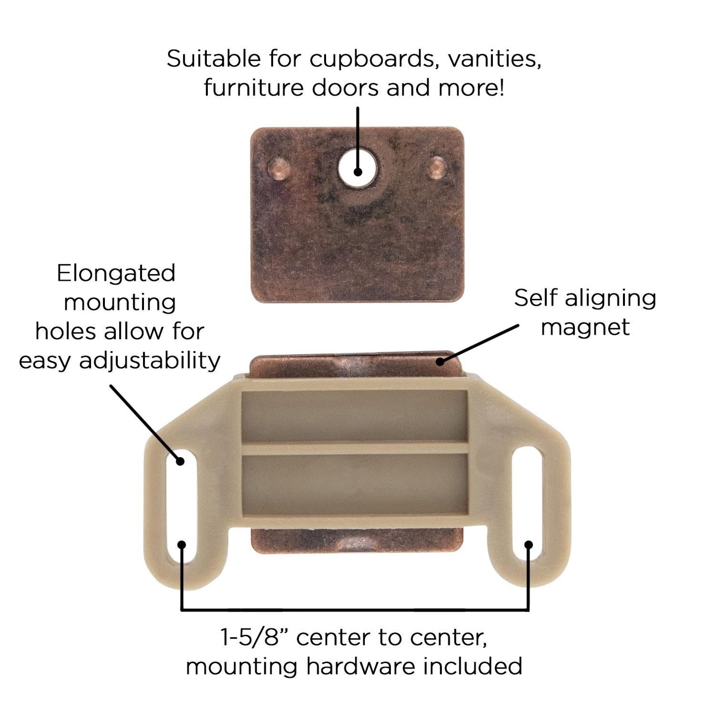 1-5/8 Inch Center to Center Catches