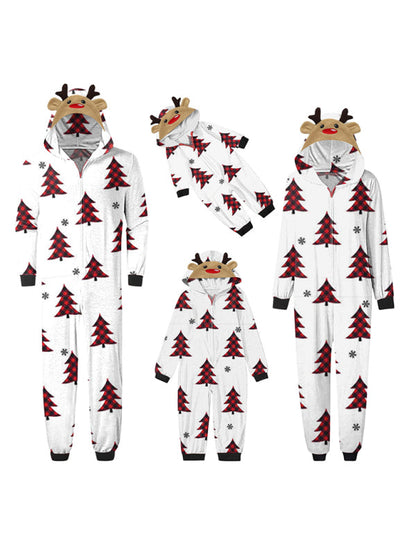 Family Christmas Snowflake Reindeer Hooded Onesie