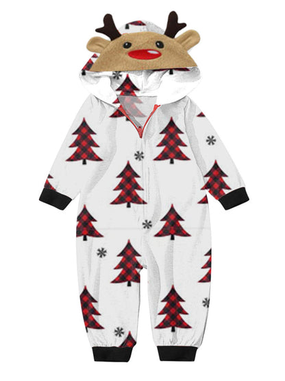 Family Christmas Snowflake Reindeer Hooded Onesie
