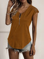 Lace Detail V-Neck Tank Top Cotton Blend Women's Sleeveless Tee
