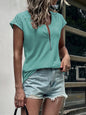 Lace Detail V-Neck Tank Top Cotton Blend Women's Sleeveless Tee