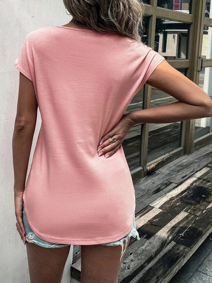 Lace Detail V-Neck Tank Top Cotton Blend Women's Sleeveless Tee
