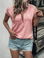 Lace Detail V-Neck Tank Top Cotton Blend Women's Sleeveless Tee