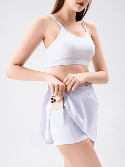 Women's Athletic Tennis Skort - Quick-Dry with Side Slits