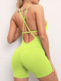 Women's Open Back Yoga Jumpsuit - Cross Strap & High Stretch