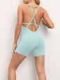 Women's Open Back Yoga Jumpsuit - Cross Strap & High Stretch