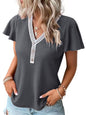 Waffle Knit V-Neck Tank Top Dropped Shoulder Women's Sleeveless Tee
