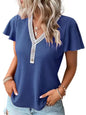 Waffle Knit V-Neck Tank Top Dropped Shoulder Women's Sleeveless Tee