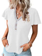 Waffle Knit V-Neck Tank Top Dropped Shoulder Women's Sleeveless Tee