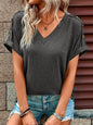 Button Front V-Neck Tank Top Sleeveless Women's Blouse
