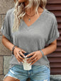 Button Front V-Neck Tank Top Sleeveless Women's Blouse
