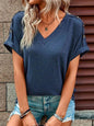 Button Front V-Neck Tank Top Sleeveless Women's Blouse
