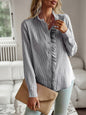 Elegant commuter open button ruffle top