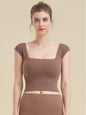 Women's Square Neck Sports Tight Tank Top for Yoga