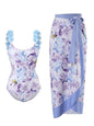 Floral Print One-Piece Swimsuit Beachwear
