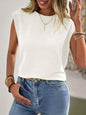 Women's Pleated Round Neck Short Sleeve T-Shirt - Fashion Casual Top