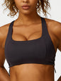 Women's Drawstring Sports Bra - Breathable Nylon Yoga Top