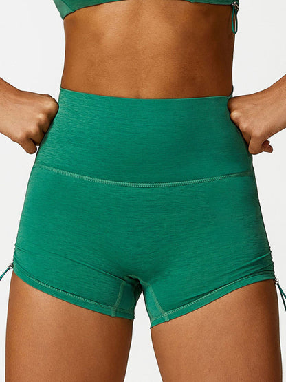 Women's Drawstring Yoga Breathable Solid Color Running Tight Shorts