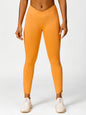 Women's Drawstring Yoga Breathable Solid Color Running Tights