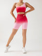 Women's Gradient Athletic Set - Seamless Capri Leggings & Sports Bra