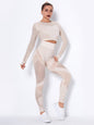 Women's Seamless Yoga Set - Quick-Dry Long Sleeve & Leggings