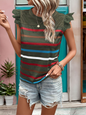 Striped Sleeveless Tank Top Polyester Women's Casual Blouse