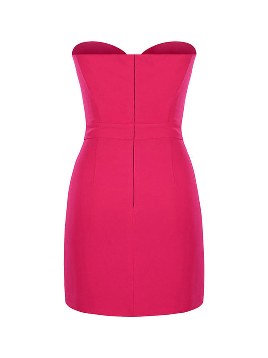 Women's short skirt sexy backless straight skirt hollow bow dress