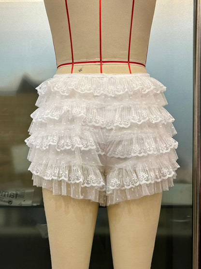 Ruffled Wavy Low Rise Shorts